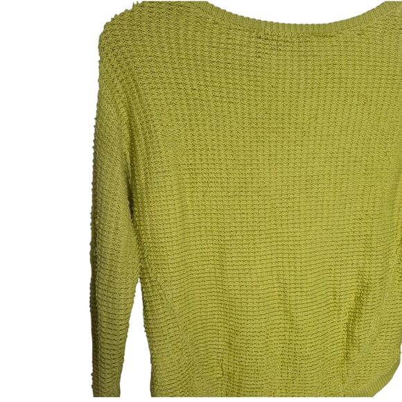 BCBGMaxAzria Bright Lime Cropped Crew Neck Sweater with Ribbed Knit Size XXS - Picture 8 of 8